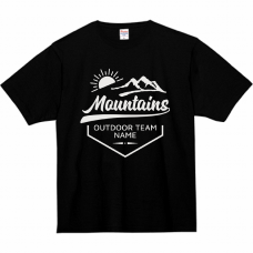 Printstar 7.4oz スーパーヘビーTシャツ 波のイラストロゴがおしゃれなTシャツをシルクスクリーンでオリジナルでプリント  チームウェア・グッズのテンプレート作例詳細｜オリジナルプリント.jp公式